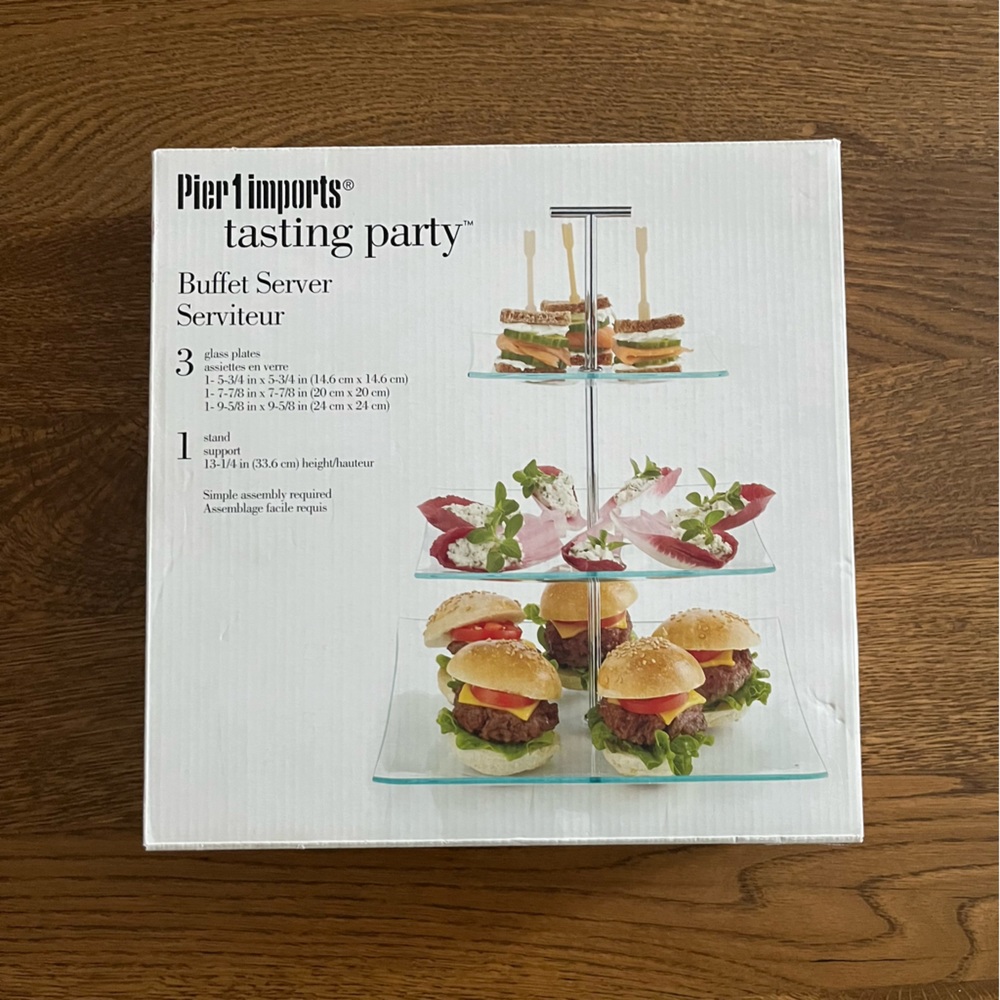 Pier 1 three-tiered buffet server - new in box